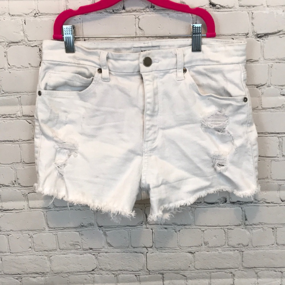 White jean shorts